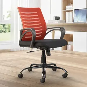 CELLBELL Desire C104 Mesh Mid Back Ergonomic Office Chair/Study/Revolving/Computer for Work from Home Metal Base Seat Height Adjustable Chair (Red) Rs. 3198 - Amazon