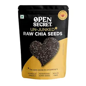 Open Secret Premium Chia Seeds | 200g | Raw Handpicked Chia Seed for Eating, Healthy Snacks, Rich in Protein & Fiber with Omega - 3 & Antioxidants, Un-Junked Power Pack (Pack of 1) Rs. 123 - Amazon