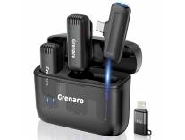 [Apply 10% Coupon] GRENARO J13 Wireless Mic for YouTube, 3-Level Adjustable MicNoise Reduction Lapel Mic with Charging Case, Wireless Mic for Video Recording, YouTube, Facebook, Video Production (Double (Universal)) Rs. 1706 - Amazon