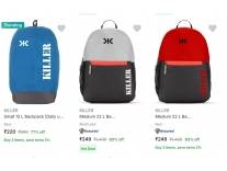 Killer Backpacks upto 91% off starting From Rs.419 @ Flipkart