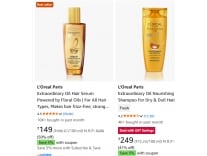 L'Oréal Paris Beauty Products upto 54% off + Coupon starting From Rs.138 @ Amazon