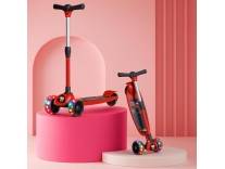 [Apply 3% Coupon] Storio Twister Kick Scooter with Adjustable Height | Foldable | Skate Ride for Kids with PVC Wheels | Age 2–12 Years | Max User Weight 60 kg – Red-Black Rs. 872 - Amazon