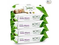 [Apply 3% Coupon] NOVEL Baby Wet Wipes/Pack With Lid (Pack of 4-80 Sheet) Rs.187 @ Amazon