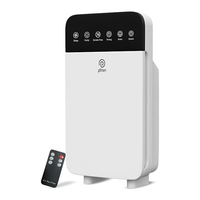 pTron EaseMate Air Purifier H1 for Home & Office, 4-Stage Filtration, HEPA 13 Filter, Activated Carbon, Removes 99.97% Pollutants, Allergens, Pet Danger, Smoke, Dust, Pollens, Long Filter Life (White) Rs.2899 @ Amazon
