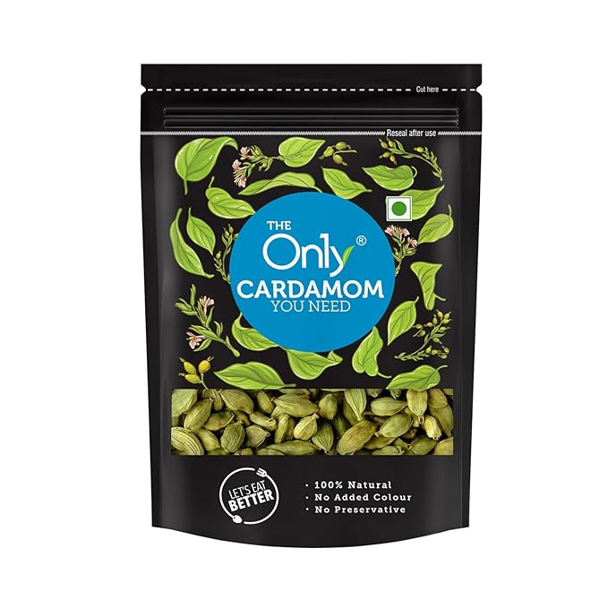 On1y Green Cardamom, 50 gm, Elaichi, Chhoti Elaichi, Bold Size Full Pods, Additive Free, All Natural Rs.150 @ Amazon