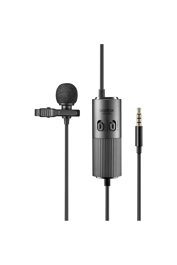Godox LMS-60G Omnidirectional Auxiliary Lavalier Microphone with Adjustable Gain (Black) Rs. 583 - Amazon