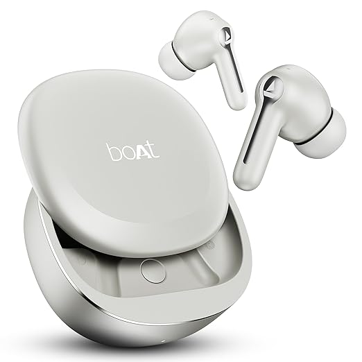 Boat 2025 Launch Airdopes Prime 511, Volume Swipe Control, 50hrs Battery, 4Mics ENx, Multipoint Connection, App Support, Bluetooth Earbuds, TWS Ear Buds Wireless Earphones with mic (Zinc White) Rs.1199 @ Amazon