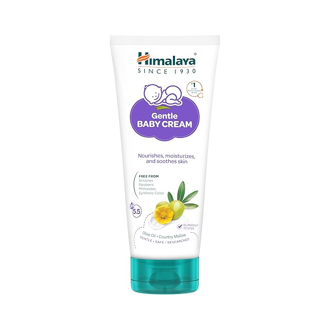 [Apply 5% Coupon] Himalaya Gentle Baby Cream 200ml with Olive Oil, Giloy & Licorice | pH 5.5 | No. 1 Doctor Recommended Baby Cream | Hypoallergenic | Nourishing Baby Face Cream & Moisturizer for All Skin Types Rs. 189 - Amazon
