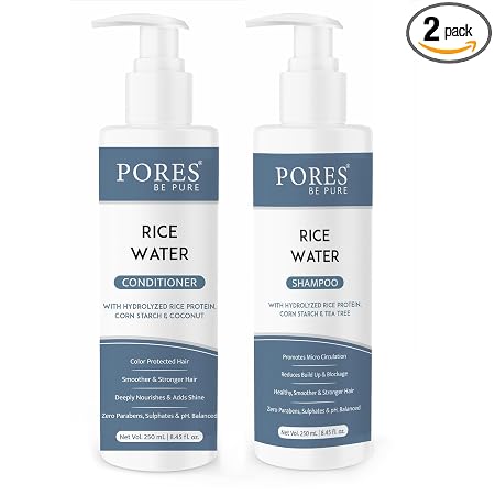Buy Rice Water Shampoo & Conditioner Combo | With Rice Protein, Corn Starch, Coconut & Tea Tree | For Men & Women | Repairs Dry & Damaged Hair | Sulfate & Paraben Free - (250 ml X 2) Online at Low Prices in India