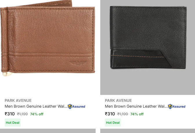 Park Avenue Wallets upto 76% off starting From Rs.310 @ flipkart