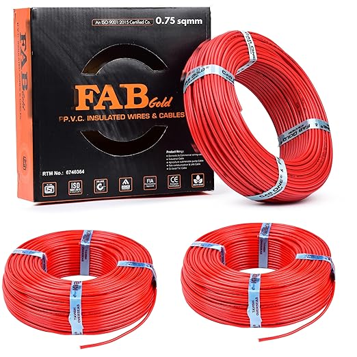 [Apply 4% Coupon] KRIPA 0.75 MM 90 MTR FR PVC Insulated Copper wire Cable Pack OF-3 Rs. 867 - Amazon