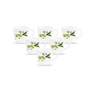 La Opala Diva, Quadra Collection Opal Glass Crockery | Coffee Mug, Set of 6 | Snowdrop, 190 ml | for Tea & Coffee | Microwave Safe | 100% Vegetarian | Extra Strong | Super Light | Super White Rs. 343 - Amazon
