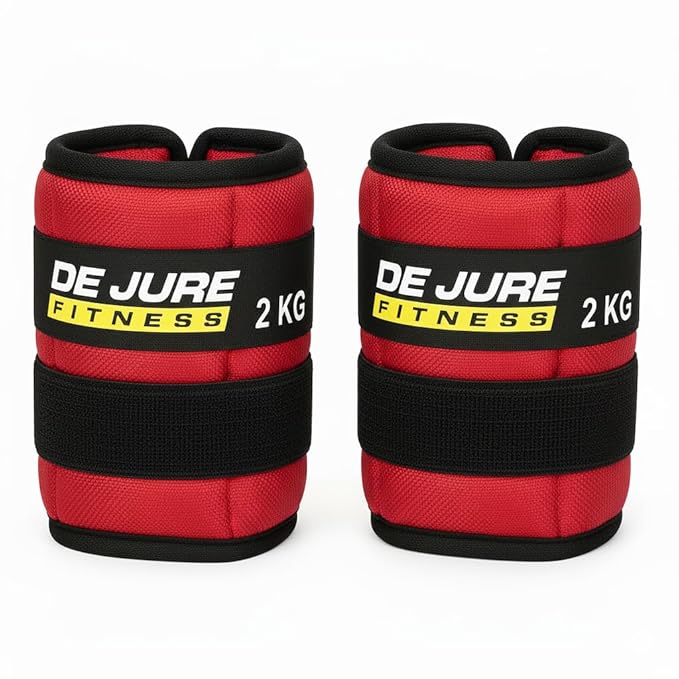 DE JURE FITNESS Ankle & Wrist Weight Set 2KG Pair (2kg x 2 = 4kg) Adjustable Strap, Premium Cushioned Polyester, Strength Training & Workout Weights for Men & Women – Pink Rs. 335 - Amazon