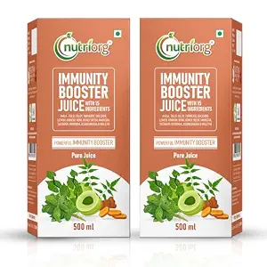 Nutriorg Immunity Booster Juice 500 ml (Pack of 2) | Improves your digestion | Boosts Immunity | Used Organically Grown ingredients Rs. 271 - Amazon