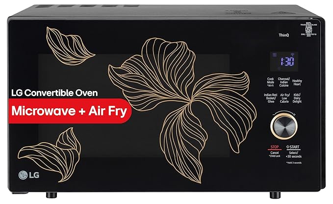[SBI / Axis Bank CC EMI] LG 28 L, Convertible Microwave Oven with Air Fry, Charcoal Lighting Heater, Wi-Fi Enabled (MJEN286UGWF, Black, Motorised Rotisserie, 60 Air Fry Recipe, 40 Scan to Cook Recipes & 331 Auto Cook Menu) Rs. 23740 - Amazon