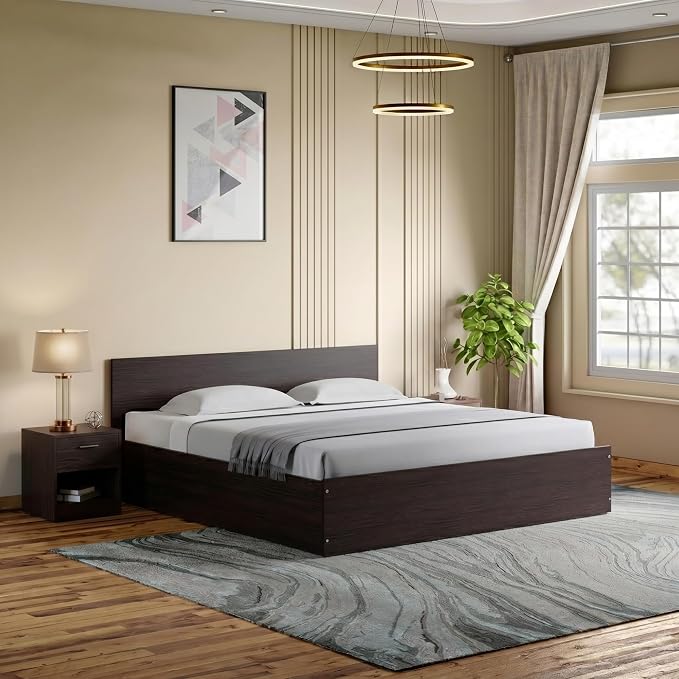 [Coupon + Cashback + Axis/SBI CC EMI ] Interio by Godrej EWA Engineered Wood Bed with Box Storage (King), 1-Year Warranty, Wenge, Particle Board Rs. 12420 - Amazon