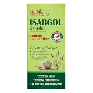 [Apply 5% Coupon] Multani Essentials Isabgol | Psyllium Husk Powder - 100gm | For Gut Health And Irritable Bowel Syndrome | Effectively Relieves Constipation | Fibre Supplement For Digestion | Chemical Free | No Added Sugar Or Artificial Flavour | 100% Is