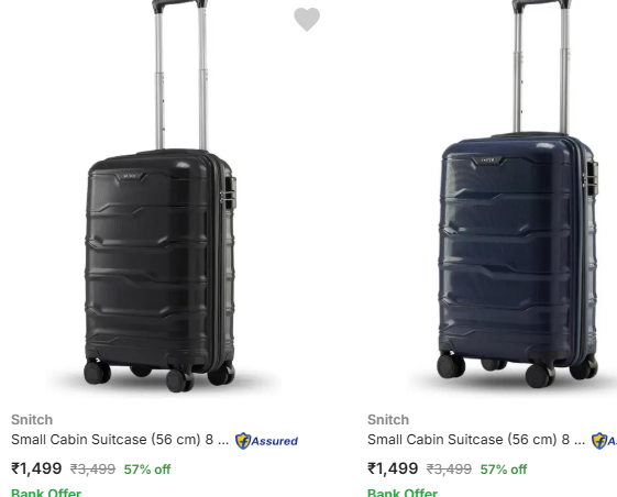 Snitch Suitcases upto 64% off starting From Rs.1499 @ flipkart