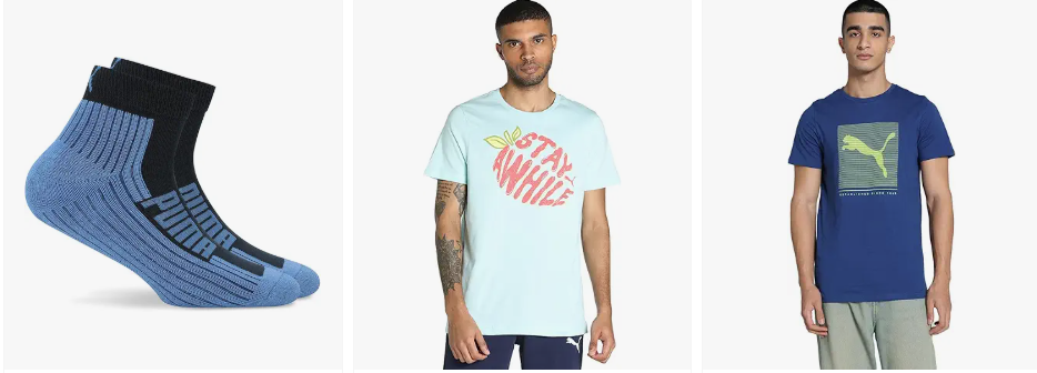 Puma Clothing For Men's upto 72% off starting From Rs.269 @ amazon
