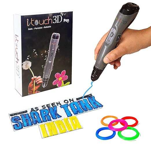 WOL3D Itouch Plus 3D Pen with 5 in 1 (5 M) PLA Filaments for 3D Printing with Speed Control, Advanced Temperature Regulation, OLED Display & Ergonomic Design – Compatible. Rs. 1843 - Amazon