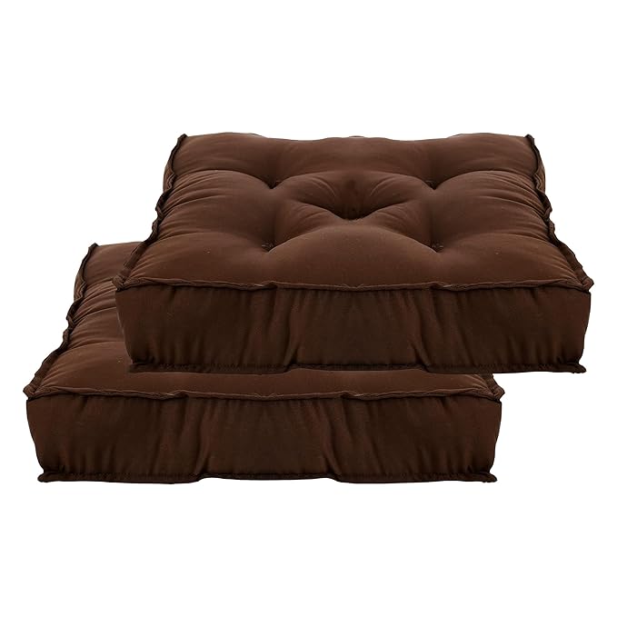 Kuber Industries (Pack of 2) Chair Pad | Seat Cushion for Car, office | Microfiber Square Sitting Cushion | Relax Back Chair Pad | Plain Cushion for Chair | 18x18 Inch | Brown Rs. 332 - Amazon