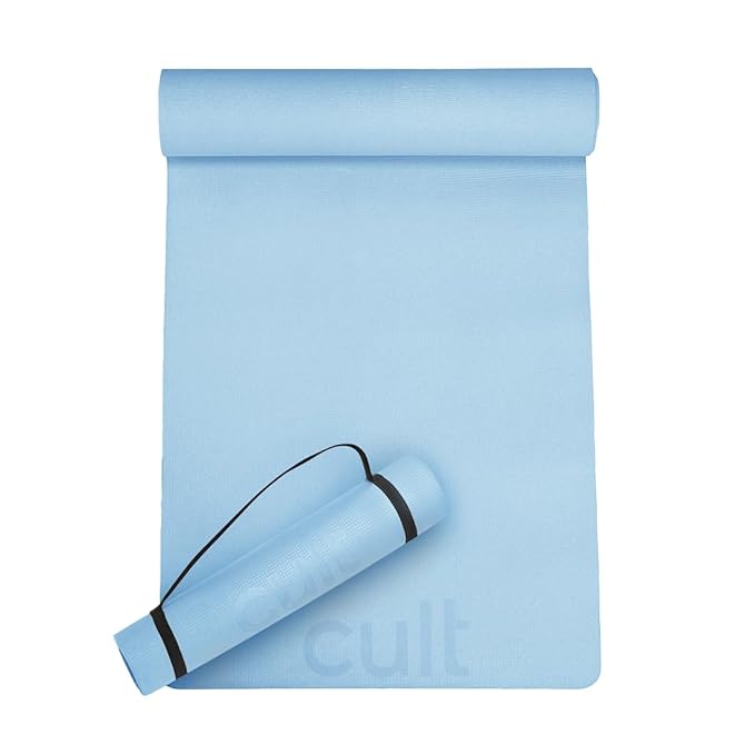 Cult Yoga Mat for Women & Men 4mm EVA Anti Slip Exercise Mat for Home Workout | Lightweight Gym Mat with Carry Strap for Yoga, Pilates, Daily Exercise & Fitness (Blue) Rs. 230 - Amazon