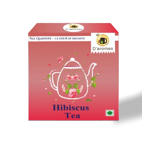 [Bengaluru] D'aromas Hibiscus Tea Bags | Hibiscus Petals & Green Tea Blend | Refreshing Tangy Taste | Light Floral Aroma | 10 Tea Bags (1.5g Each) | D'aromas Herbal Tea Rs. 90 - Amazon
