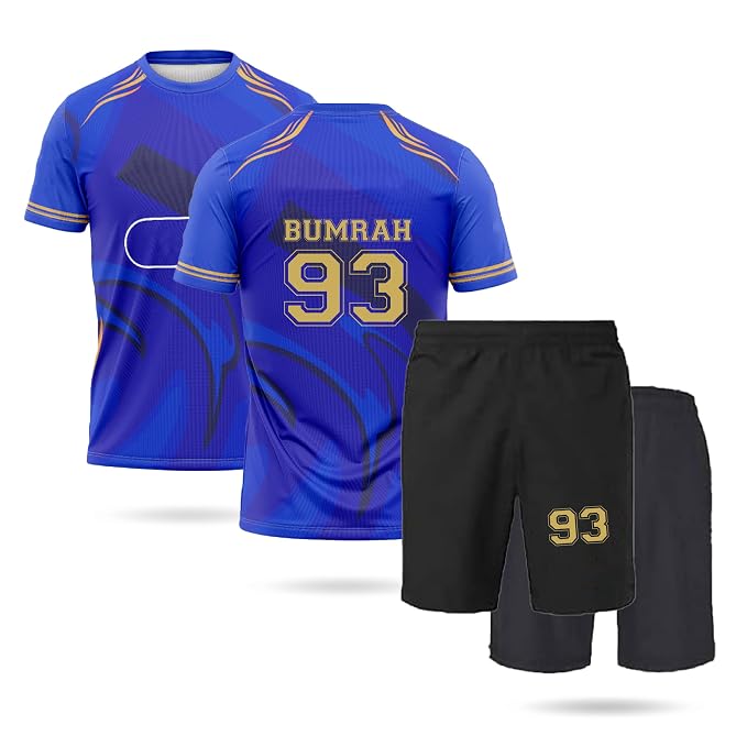 Bumrah Sharma Jersey 93 Number Jersey with Shorts Club Team Cricket Jerseys Team Men's Half Sleeve New Rs. 479 - Amazon