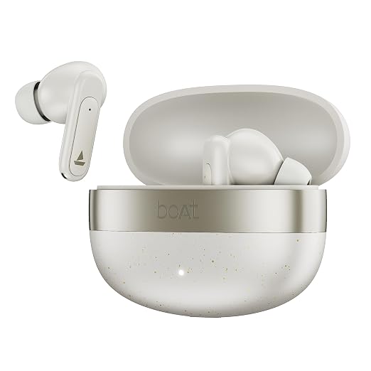 Boat Airdopes Plus 224, Powerful Spatial Audio, 60H Playback, Quad Mics AI-ENx™, 13 mm Drivers, Boat Hearables App, Multipoint Connectivity, Google Fast Pair, Bluetooth v6.0 TWS Earbuds (Off White) Rs. 999 - Amazon