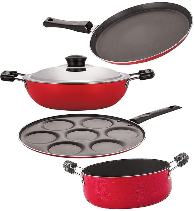 Nirlon Non Stick Aluminium Cookware Gift Set of 4 Pieces (FT13_DKD(J)_UP7_CS24) Rs. 1607 - Amazon