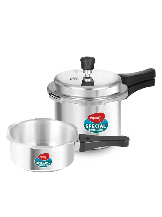 Pigeon Special Silver Aluminium Dishwasher safe 2 Induction Outer Lid Pressure Cooker Rs. 546 - Myntra