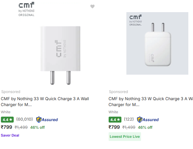 CMF By Nothing Charger upto 50% off starting From Rs.799 @ flipkart