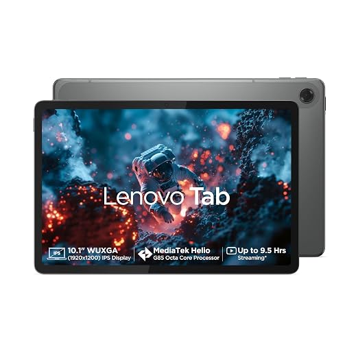 [SBI/AXIS CC EMI ] Lenovo Tab | 10.1" Display, 4G (LTE) + Wi-Fi (Calling)| 4 GB RAM+64 GB ROM (Expandable up to 1 TB), MediaTek Helio G85,Metal Body, Dual Speakers with Dolby Atmos, Android 14, 5100mAh Battery, Grey Rs. 14499 - Amazon