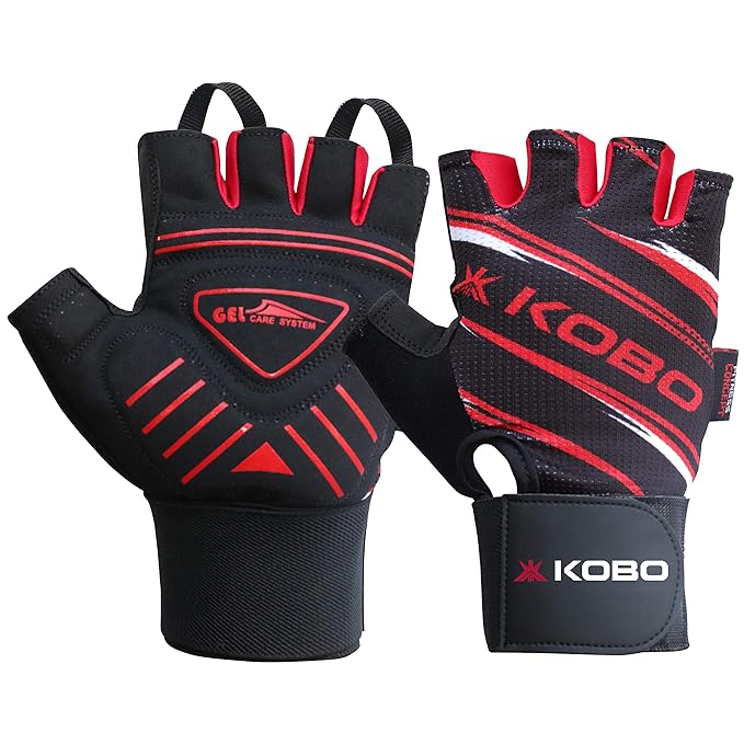 Kobo WTG-37 Gym Gloves for Weight Lifting Exercise & Fitness with Anti Slip Grip and Wrist Support Rs. 139 - Amazon