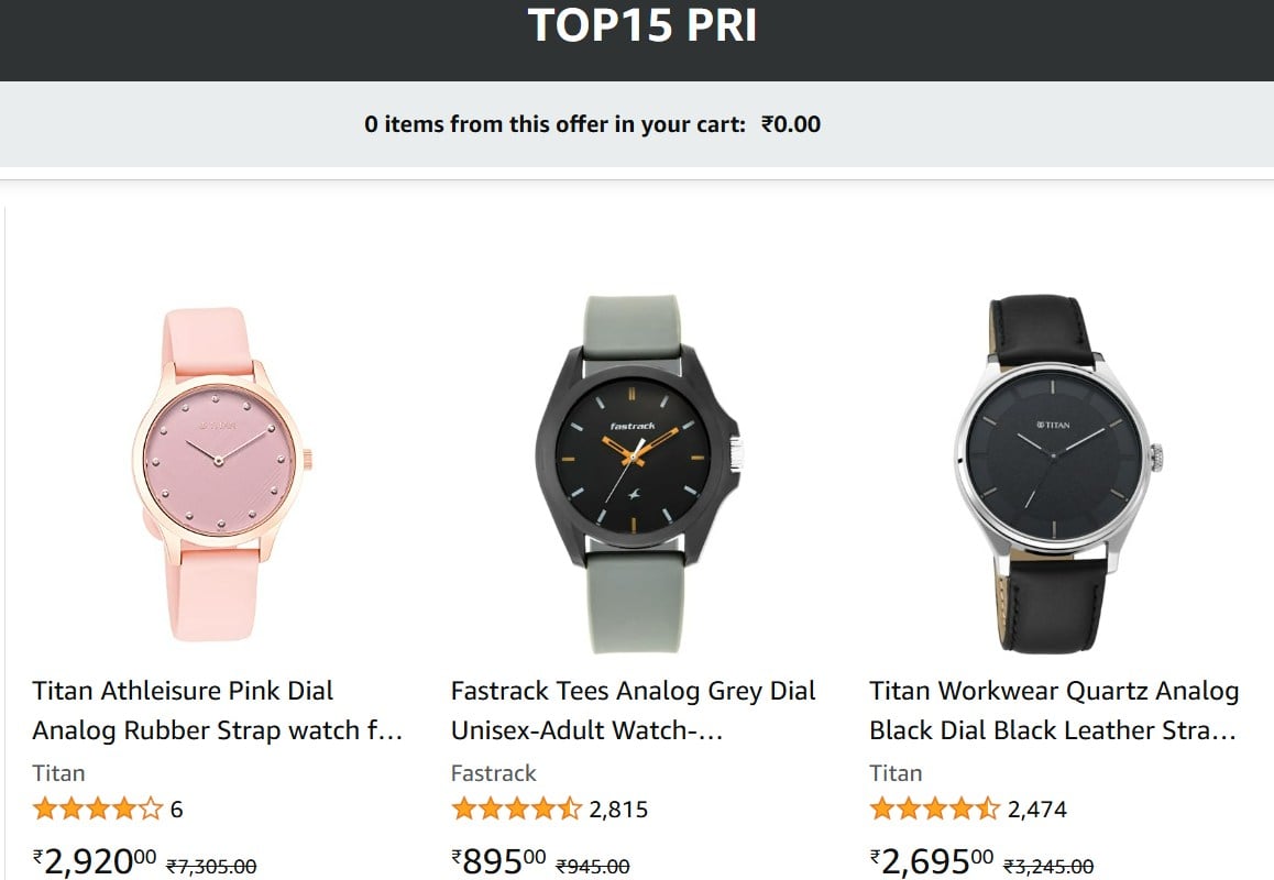 Amazon.in: TOP15 PRI promotion