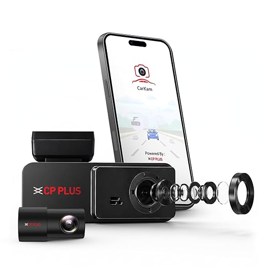 [SBI/AXIS CC EMI ] CP PLUS Dash Cam for Car CP-F28B | Dual Channel Dashcam | Full HD 2MP Front & Rear | Built-in GPS | 1.9" Display | WDR Night Vision | Wide View Angle | WiFi (AP Mode) | G-Sensor | Supports 1TB SD Card Rs. 6300 - Amazon