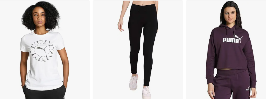 Puma Clothing For Women's upto 74% off starting From Rs.790 @ amazon
