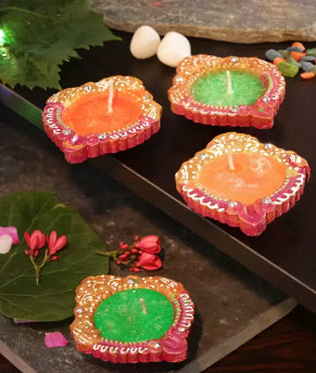 Little India Earthenware Table Diya Set